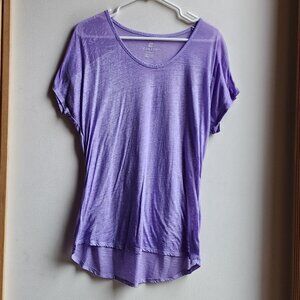 Free2B Purple Scoop Neck Tissue T-Shirt Size XL